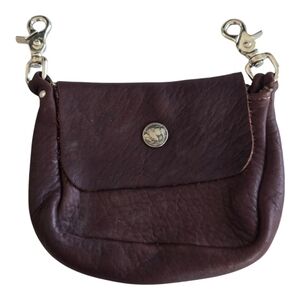 Vintage Messager Crossbody Bag Unisex Brown Leather  5cents Logo Y2k No Strap